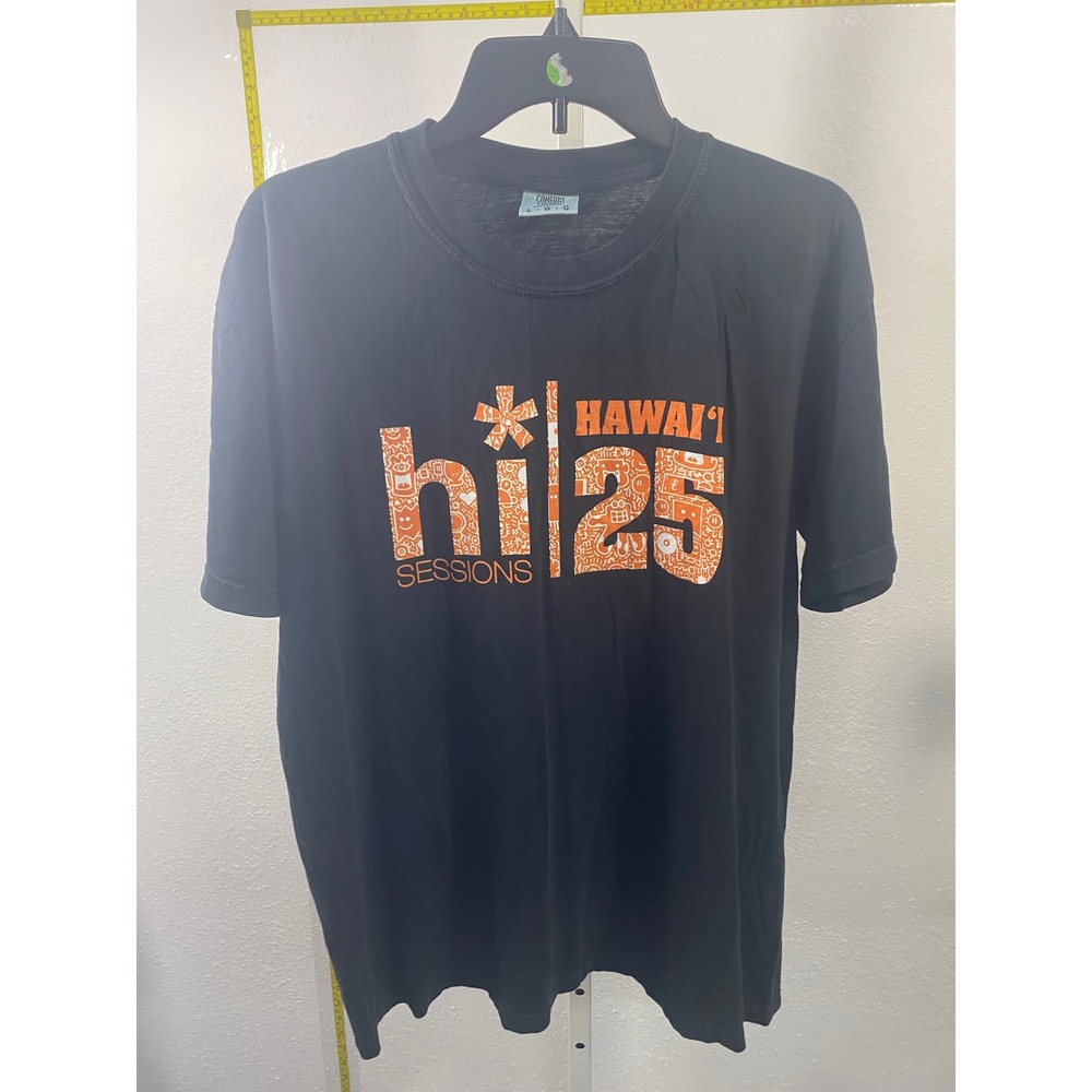 Comfort Colors HI Sessions Hawaii 25 Graphic T-Shirt Mens Large Black HiLife Tee